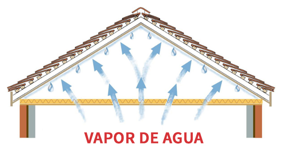 Condensación en cubiertas y tejados: El vapor de agua