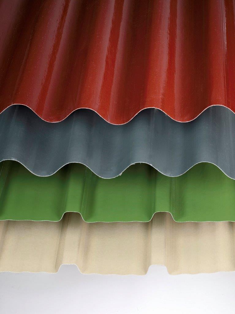 Gama placas poliester color cubierta y fachada: Onduclair Color