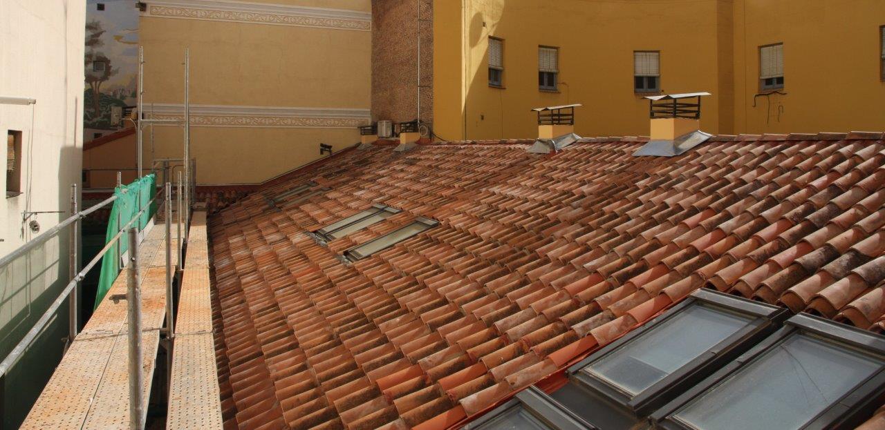 Retejado e impermeabilización de cubierta en una tradicional Corrala Madrileña