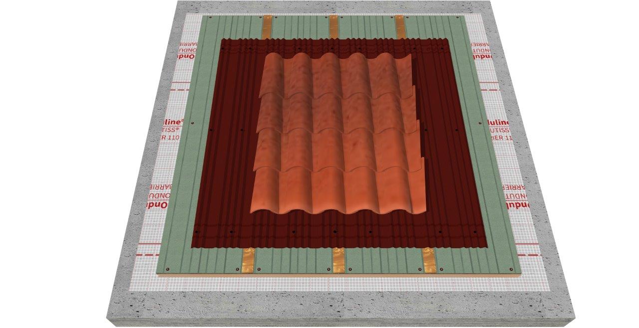 Sistema SIATE Onduline - Aislamiento e Impermeabilización Cubiertas y Tejados - Forjado Hormigón y Teja Curva