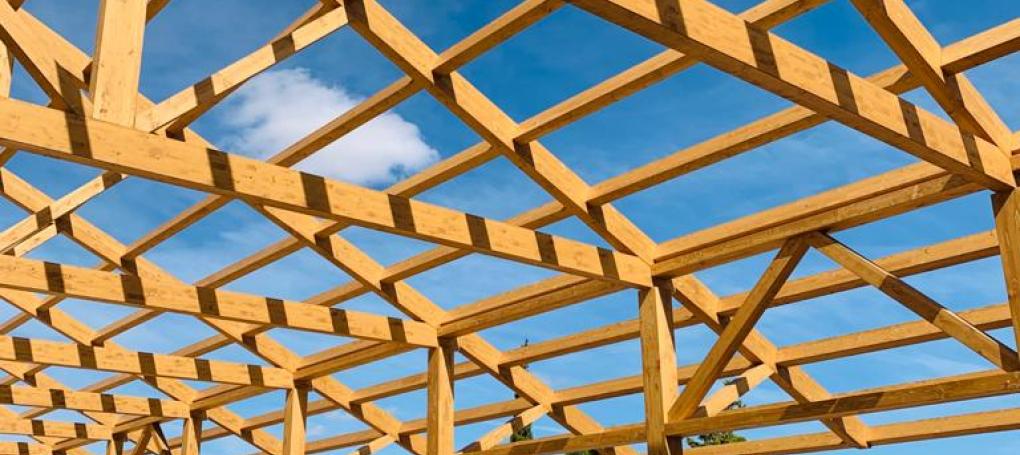 Construcción de estructura de madera para una nueva nave en la Bodega Ecovitis