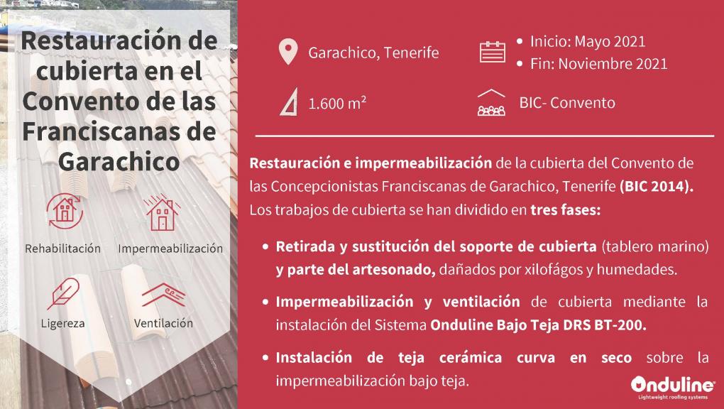 Ficha Resumen Proyecto Rehabilitación e impermeabilización de tejado Convento Garachico Tenerife