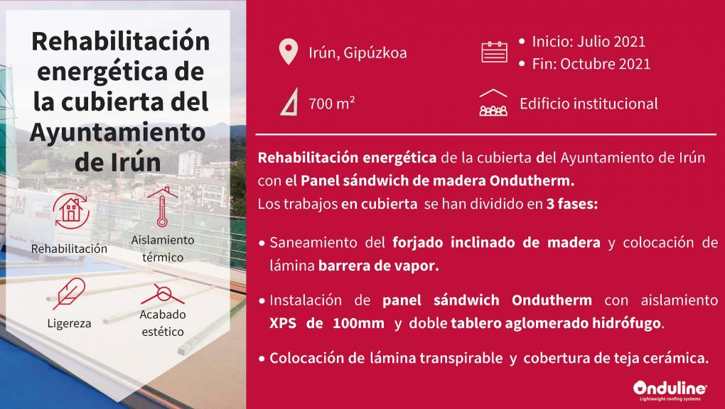 Ficha Resumen Proyecto Rehabilitación energética cubierta Ayuntamiento Irún