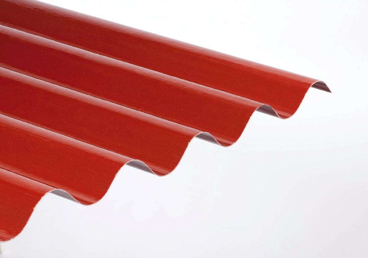 Placa Poliéster Ondulado Color Rojo para Cubierta y Fachada