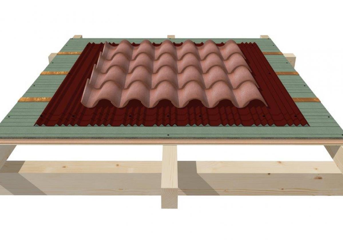 Sistema Integral de Cubierta Onduline - Estructura de madera y teja cerámica curva