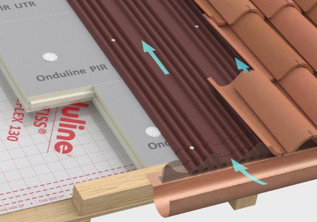 Detalle sistema SIATE TOP con tornillo ONDULINE VLS y teja curva