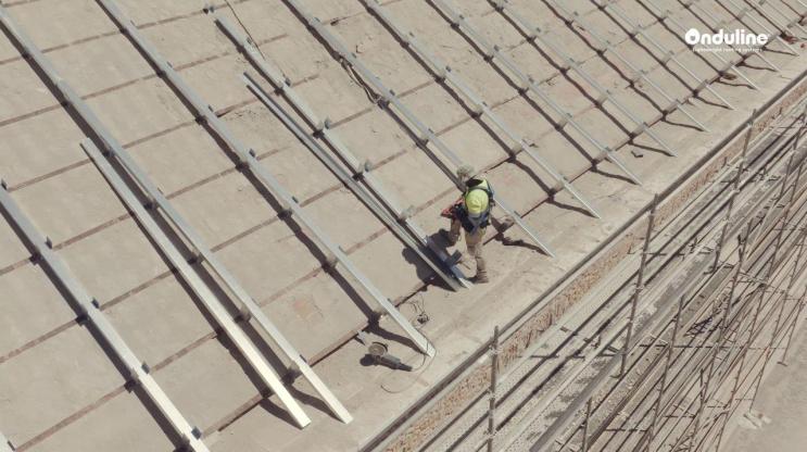 Estructura metálica ligera para la rehabilitación de cubierta del Cuartel del Príncipe, Alcalá, con SISTEMA INTEGRAL ONDULINE